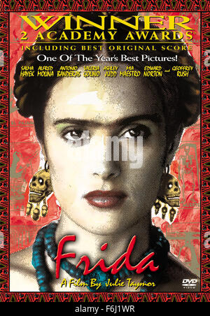 Datum der Freigabe: 20. November 2002. FILMTITEL: Frida. STUDIO: Miramax Filme. PLOT: Eine Biographie der Künstlerin Frida Kahlo, die den Schmerz der lähmenden Verletzungen und ihre stürmische Ehe in ihre Arbeit fließen. Im Bild: Filmplakat. Stockfoto