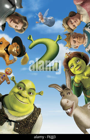 Datum der Freigabe: 19. Mai 2004. FILMTITEL: Shrek 2. STUDIO: DreamWorks SKG. PLOT: Shrek Prinzessin Fiona gerettet hat, haben geheiratet, und jetzt ist Zeit, die Eltern zu treffen. Shrek, Fiona und Esel machte sich zu weit, weit weg auf Fionas Mutter und Vater treffen. Aber nicht jeder ist glücklich. Shrek und der König es schwer auszukommen, und es gibt Spannungen in der Ehe. Es ist nicht nur die Familie, die unglücklich sind. Prince Charming kehrt aus einem gescheiterten Versuch Rettung Fiona und arbeitet neben seiner Mutter, die gute Fee zu versuchen und finden einen Weg, um weg von Fiona Shrek. IM BILD:. Stockfoto