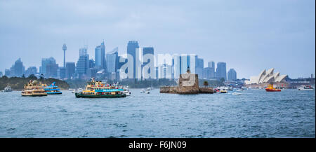 Australien, New South Wales, Port Jackson, Australia Day Feierlichkeiten am Hafen von Sydney an einem verregneten Australien Tag 2015 Stockfoto