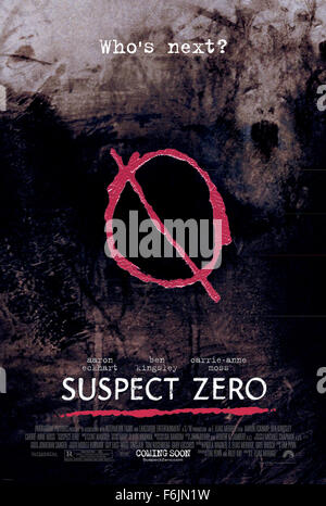 Erscheinungsdatum: 27. August 2004. FILMTITEL: Suspect Zero. STUDIO: Paramount Pictures. PLOT: Ein mysteriöser Serienmörder ist anderen Serienkiller - Jagd und ein FBI-Agent vermutet möglicherweise mehr zu der Bürgerwehr, als sie sich vorstellen. IM BILD:. Stockfoto