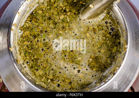 Closeup nehmen eine Brauerei Mate Kräutertee Stockfoto