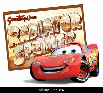 Veröffentlichungsdatum: 9. Juni 2006. FILMTITEL: Autos. STUDIO: Walt Disney Pictures. PLOT: Ein hot-Shot-Rennwagen Lightning McQueen benannt wird in Radiator Springs überfallen wo er die wahre Bedeutung von Freundschaft und Familie findet. IM BILD:. Stockfoto