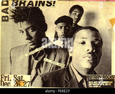 Datum der Freigabe: 22. September 2006. FILMTITEL: American Hardcore. STUDIO: Sony Pictures Classics. PLOT: Die Geschichte der amerikanischen Punkrock 1980-1986. Im Bild: Bad Brains! Konzert-Flyer, Poster. Stockfoto