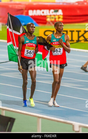 Philemon Kipchilis, Geofrey Kirui, Kenia, 10000 m, IAAF, Junior Leichtathletik-Weltmeisterschaften, 2012, Barcelona-Spanien Stockfoto