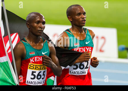 Philemon Kipchilis, Geofrey Kirui, Kenia, 10000 m, IAAF, Junior Leichtathletik-Weltmeisterschaften, 2012, Barcelona-Spanien Stockfoto