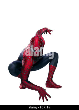 Datum der Freigabe: 4. Mai 2007. FILMTITEL: Spider-Man 3. STUDIO: Columbia Pictures. PLOT: Eine seltsame schwarze Person aus einer anderen Welt verbindet sich mit Peter Parker und inneren Unruhe verursacht, wie er mit neuen Schurken, Versuchungen und Rache geltend gemacht. Im Bild: TOBEY MAGUIRE als Peter Parker/Spider-man. Stockfoto