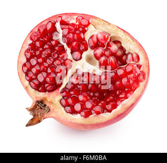 Granatapfel auf dem weißen Hintergrund isoliert. Stockfoto