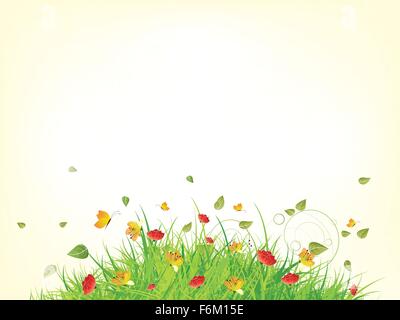 Grüner Frühling Sommer Rasen. Abstraktes Vektor-Illustration mit Hintergrund. Stock Vektor