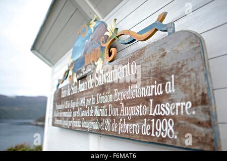 San Juan Salvamento Lighthouse.Administered als Teil der argentinischen Provinz Tierra Del Fuego, seit Staten Island Stockfoto