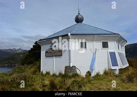 San Juan Salvamento Lighthouse.Administered als Teil der argentinischen Provinz Tierra Del Fuego, seit Staten Island Stockfoto