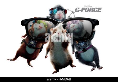 Datum der Freigabe: 24. Juli 2009. FILMTITEL: G-Force. STUDIO: Walt Disney Pictures. PLOT: Die Geschichte handelt von einem Team von ausgebildeten Geheimagenten Meerschweinchen, die auf einer Mission für die US-Regierung nimmt. Eine speziell ausgebildete Mannschaft von Meerschweinchen ist geschickt, um einen diabolischen Milliardär stoppen, die Pläne zur Übernahme der Welt mit Haushaltsgeräten. IM BILD:. Stockfoto