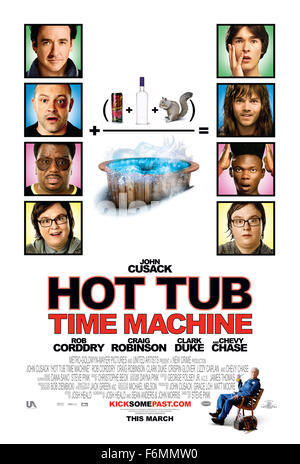 Erscheinungsdatum: 26. März 2010. FILMTITEL: Hot Tub Time Machine. STUDIO: Metro-Goldwyn-Mayer. PLOT: Vier Freunde, alle davon gelangweilt mit ihrem Erwachsenenleben Reisen zurück in ihre jeweiligen 80er Blütezeit dank einem Zeit-Biege-Whirlpool. IM BILD: JOHN CUSACK, CLARK DUKE, CRAIG ROBINSON, ROB CORDDRY. Stockfoto