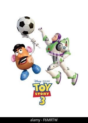 Datum der Freigabe: 18. Juni 2010 Film Titel: Toy Story 3 STUDIO: Disney Pixar Regisseur: Lee Unkrich PLOT: Woody, Buzz und der Rest ihrer Spielzeugkiste Freunde werden in einer Kindertagesstätte geworfen, nachdem ihre Besitzer, Andy, für College Bild fährt: Filmplakat (Credit Bild: C Disney Pixar/Entertainment Pictures) Stockfoto