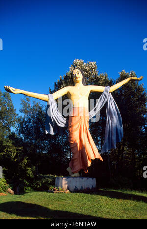 Lord Chaitanya (Vishnu) Statue in ISKCON Hare Krishna Tempel, Burnaby, BC, Britisch-Kolumbien, Kanada Stockfoto