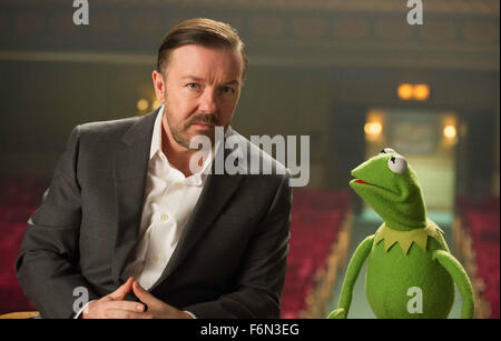 15. Januar 2014 - kein Merchandising. Nur zur redaktionellen Verwendung. Kein Buch Cover Verwendung... Ricky Gervais... Muppets-Most Wanted - Jan 2014. (Bild Kredit: C Moviestore/Rex Features) Stockfoto