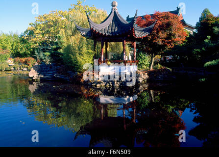 Dr. Sun Yat-Sen Classical Chinese Garden in Chinatown, Vancouver, BC, Britisch-Kolumbien, Kanada - chinesische Pagode Stockfoto