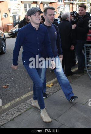 London, UK, 12. November 2015: Niall Horan gesehen bei BBC Maida Vale Studios nach der Live Lounge in London Stockfoto