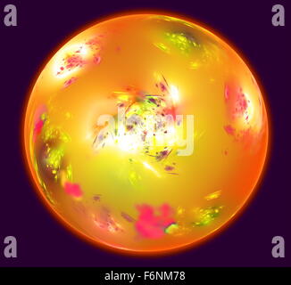 Abstrakten Bereich ähnelt Mars Planet mit einer Atmosphäre im dunklen Raum. Fraktale Kunst Grafik Stockfoto