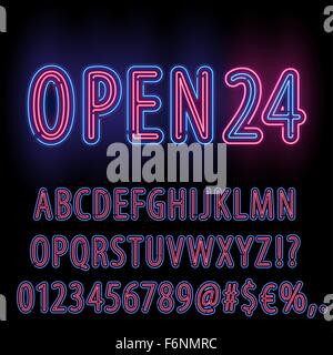 Neonlicht-Briefe Stock Vektor