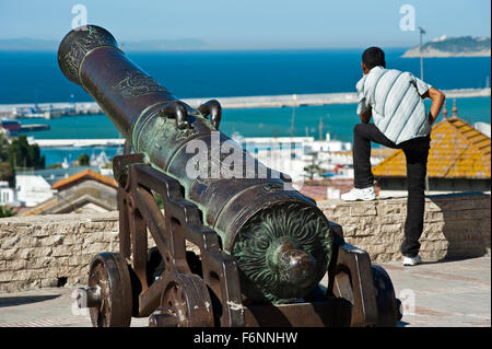 Blick von der Terrasse des Paresseux. Tangier.Morocco.North Afrika. Stockfoto