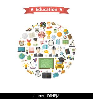 Bildung Icons set Stock Vektor