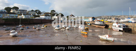 Paignton Hafen Devon England uk Panorama bei Ebbe in der Nähe von touristischen Destination Torquay Stockfoto