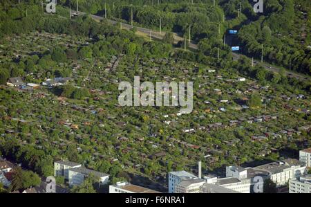 Luftaufnahme der Schrebergärten in Frankfurt 03.06.2015 Stockfoto