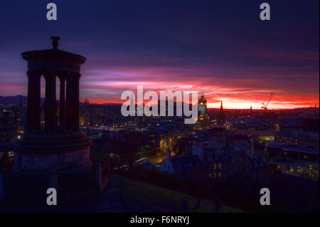 Sonnenuntergang über Edinburgh Stockfoto