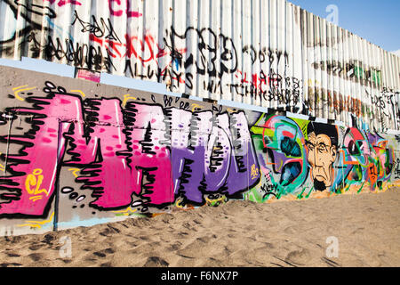 Graffiti am Strand in Bali, Indonesien Stockfoto