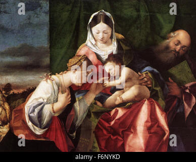 Lorenzo Lotto - die mystische Hochzeit der Hl. Katharina Stockfoto