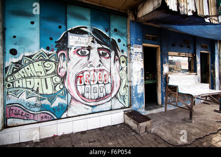 Graffiti auf den Straßen von Java, Indonesien Stockfoto