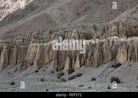 SPITI VALLEY - Moonlands vor Kaza Dorf, Himachal Pradesh, Indien Stockfoto