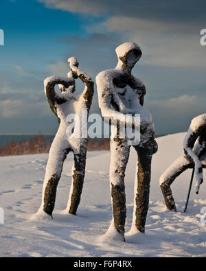 Statuen von der Perle nach einem Schneesturm, Reykjavik, Island Stockfoto