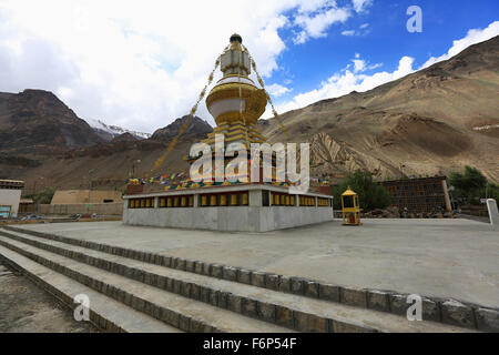 SPITI VALLEY - Ansicht von Tabo Kloster Rive Gauche von Spiti Fluss Himachal Pradesh, Indien Stockfoto