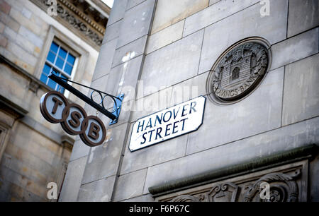 Generische TSB Beschilderung von außerhalb die Trustee Savings Bank-Filiale in Hannover-Street-Edinburgh Stockfoto