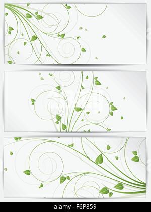 Satz von abstrakten Karten mit Blumen Stock Vektor