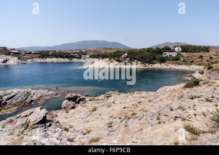 S' Alqueria Strand. Cap de Creus Naturpark (Kap Creus). Cadaques. Stockfoto