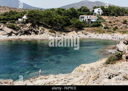 S' Alqueria Strand. Cap de Creus Naturpark (Kap Creus). Cadaques. Stockfoto