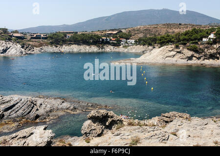 S' Alqueria Strand. Cap de Creus Naturpark (Kap Creus). Cadaques. Stockfoto