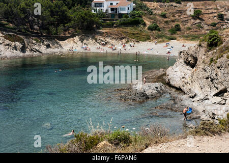 S' Alqueria Strand. Cap de Creus Naturpark (Kap Creus). Cadaques. Stockfoto