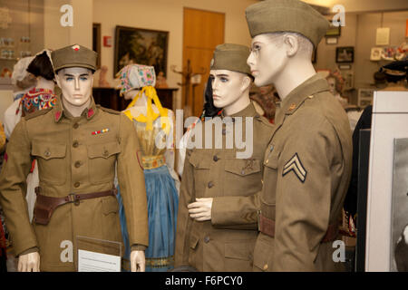 Tschechische Republik-Schaufensterpuppen tragen WWII Legionär und uns Uniformen wolle. Tschechoslowakischen Heritage Museum Oak Brook Illinois IL USA Stockfoto