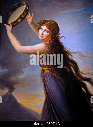 Porträt von Emma, Lady Hamilton als eine Mänade 1790 (Walker Art Gallery) Marie Élisabeth Louise Vigée Le Brun 1755 –1842 Paris Französisch Frankreich (eine Priesterin der römische Bacchus) Stockfoto