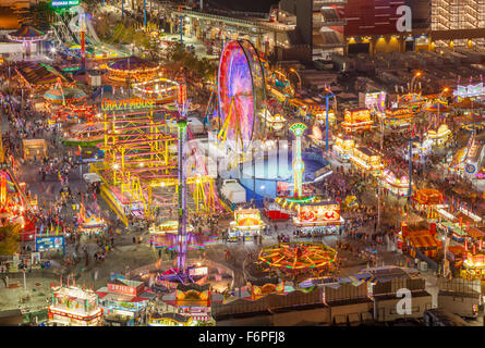 Einen erhöhten Blick von der kanadischen nationalen Ausstellung (CNE) nach Westen. Toronto, Ontario, Kanada. Stockfoto