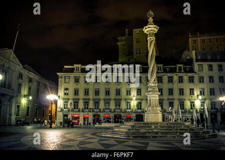 Praca Municipio (Rathausplatz) ist ein kleiner ruhiger Platz im Baixa-Viertel von Lissabon, Portugal Stockfoto