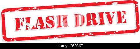 Flash-Laufwerk roten Stempel im Vektor-format Stock Vektor