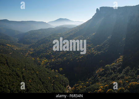 Salz Sallent Wasserfall. Rupit. Osona Region. Barcelona. Cataluña. Spanien. Europa Stockfoto