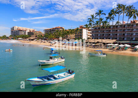 Strand von El Centro, in der Bucht von Banderas, Puerto Vallarta, Mexiko Stockfoto