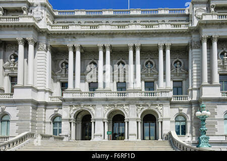 Vorderansicht des historischen Thomas Jefferson Building oder der US Library of Congress in Washington, DC Stockfoto