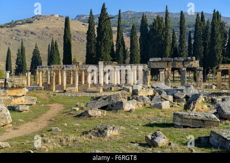 Stadt von Hierapolis in Pamukkale, Türkei Stockfoto