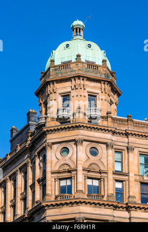 Kupferkuppel auf dem Fraser's Gebäude an der Ecke Argyle St und Buchanan St im Stadtzentrum von Glasgow, Schottland, Großbritannien Stockfoto